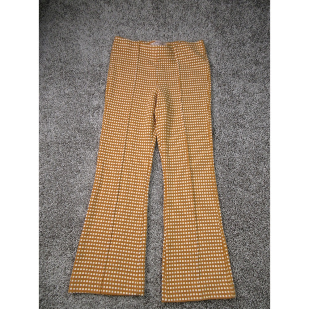 Philosophy Republic Clothing Mustard Gingham Flared Pants Small